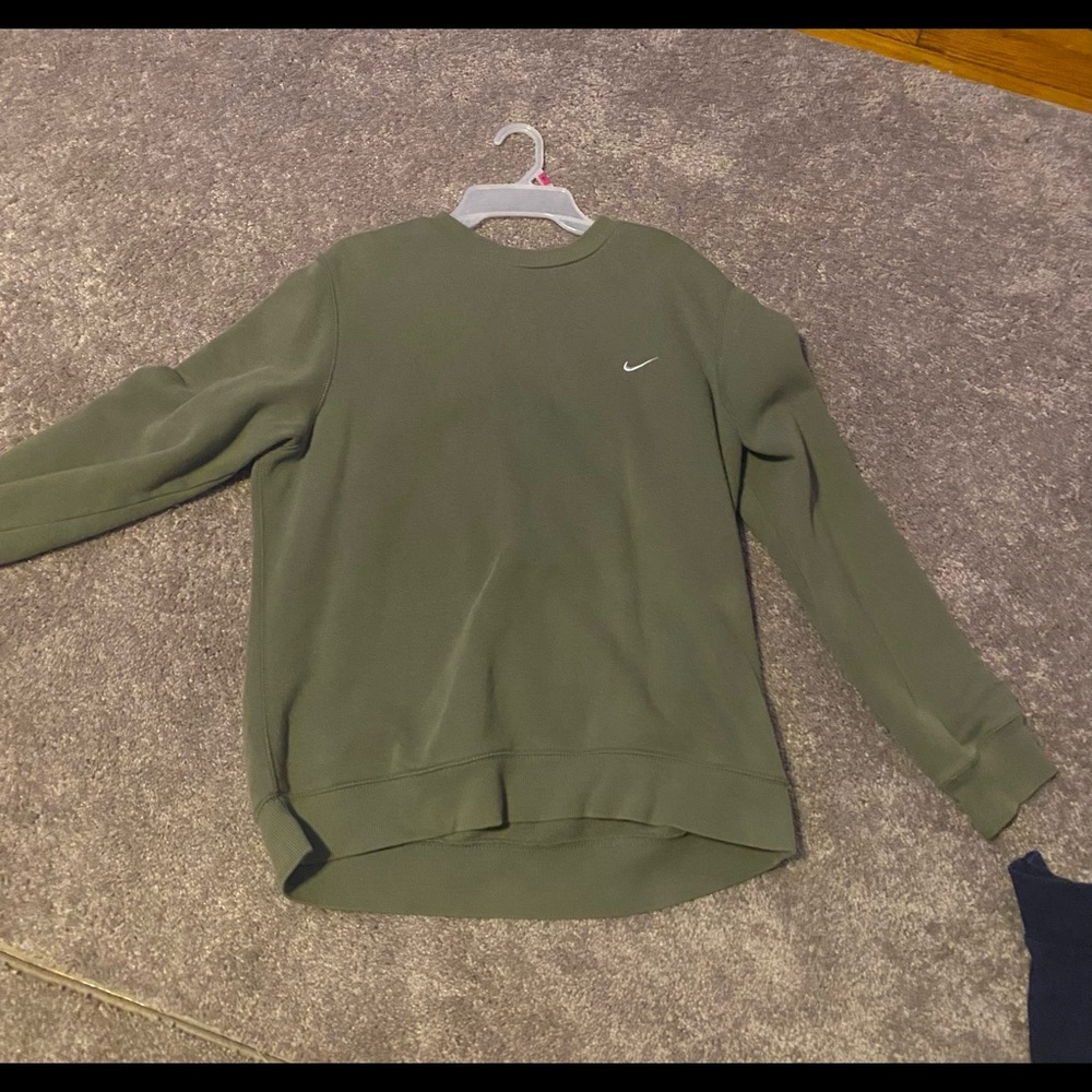 Green Nike long sleeve crew neck